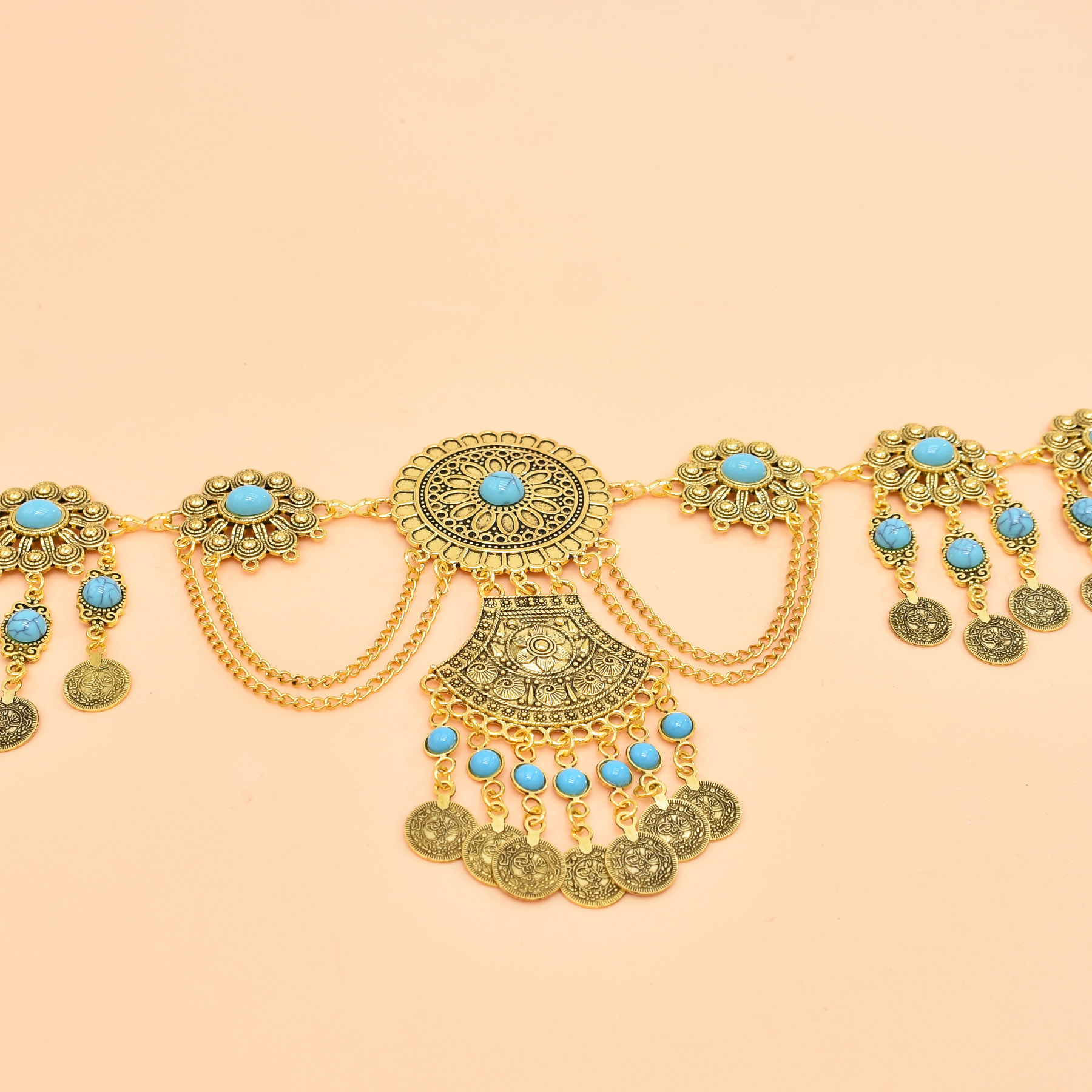Retro Geometric Carving Waist  - Body Jewelry Indian ulasan dan harga