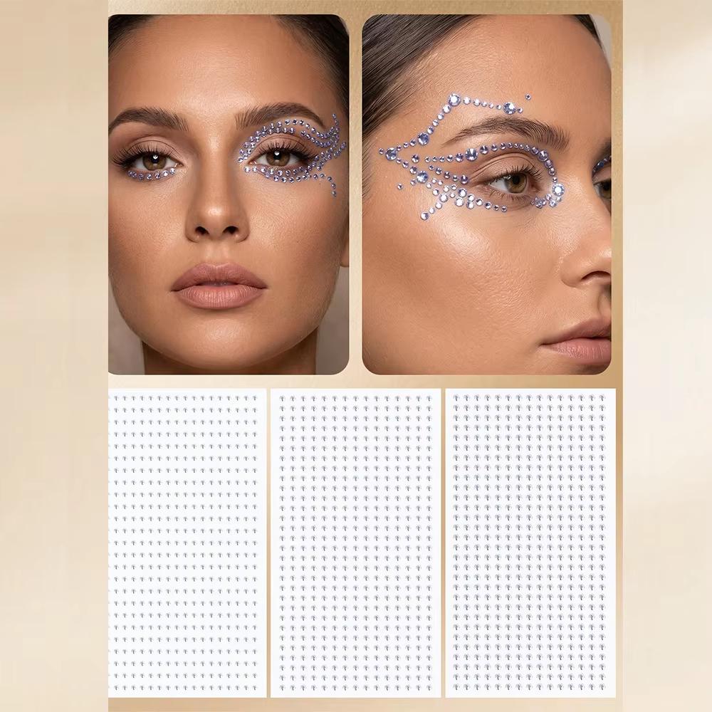 Fake Nose Rings Face Gems Hair - Body Jewelry Stickers ulasan dan harga