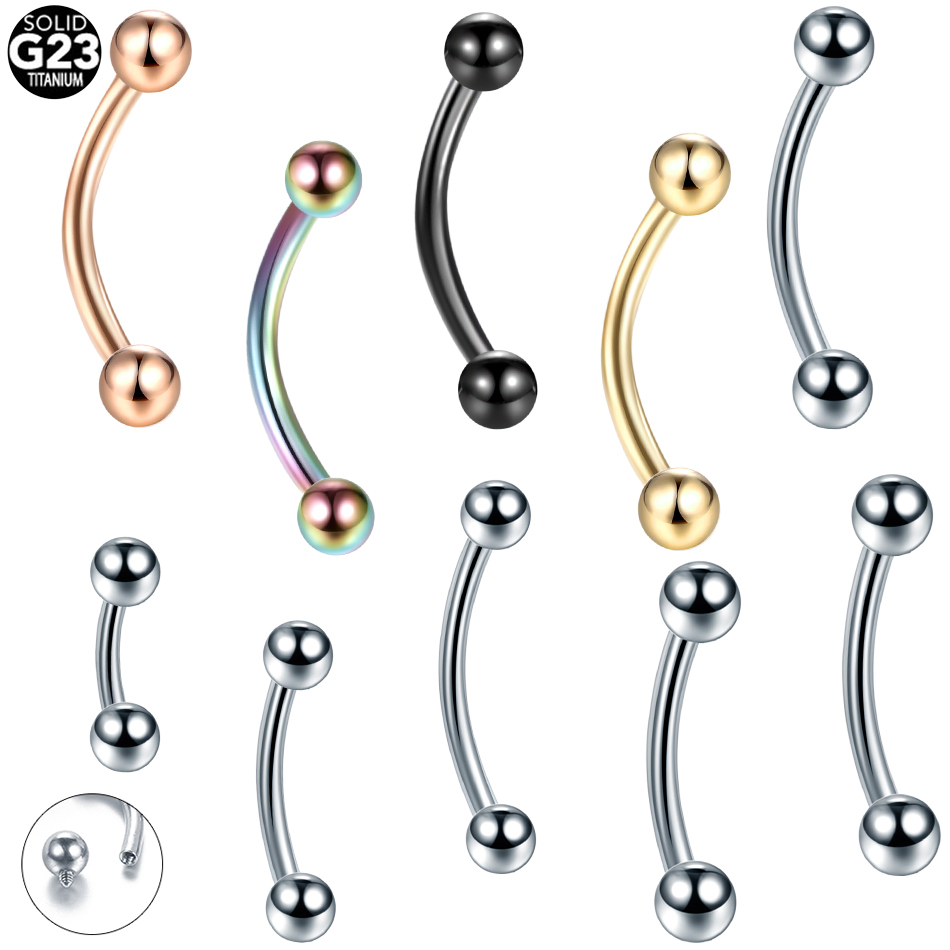 10Pcs/lot G23 Titanium Eyebrow - Eyebrow Curved Barbell ulasan dan harga