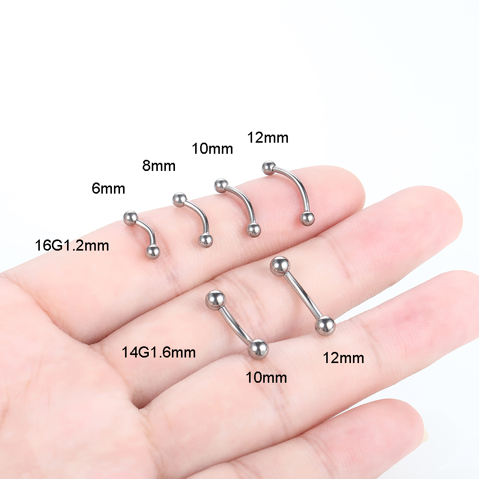 10Pcs/lot G23 Titanium Eyebrow - Eyebrow Curved Barbell ulasan dan harga