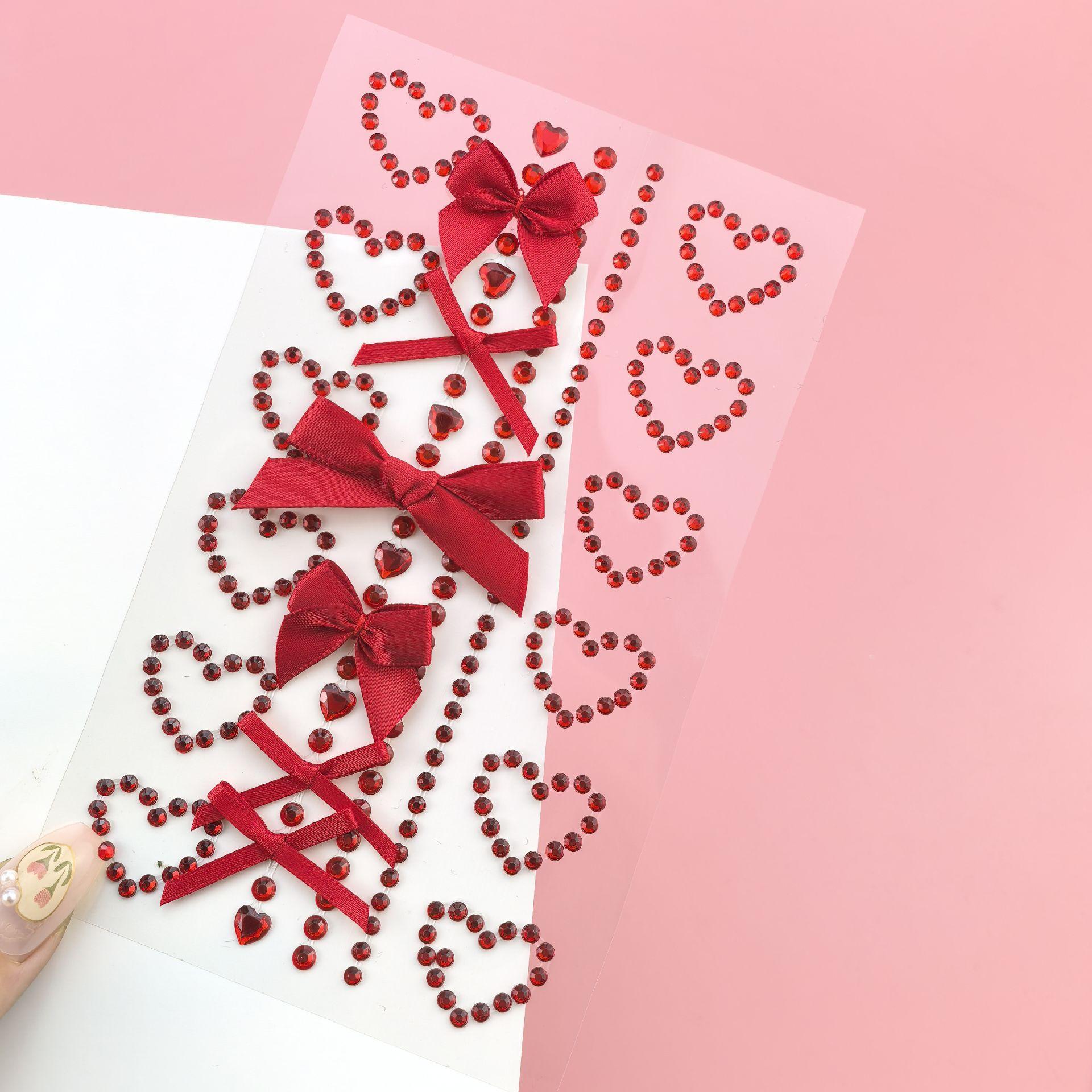 1 Sheet Red Ribbon Bow Sparkly - Body Jewelry Stickers ulasan dan harga