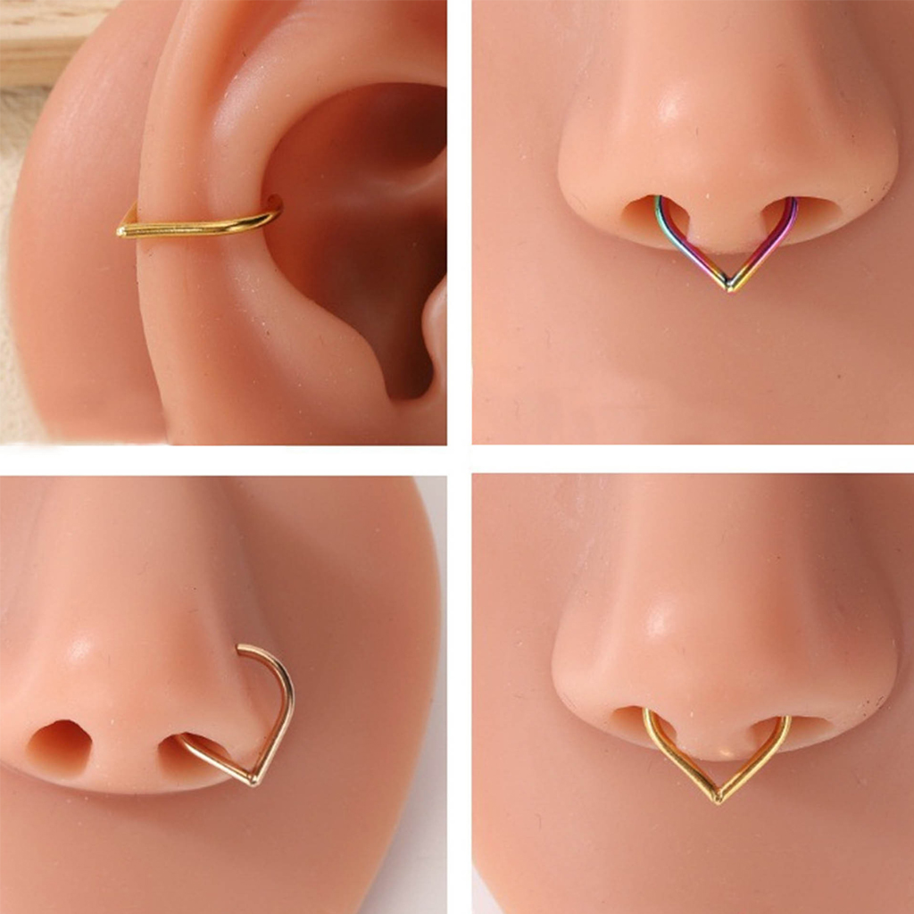 5Pcs Stainless Steel Fake Nose - Body Jewelry And Earrings ulasan dan harga