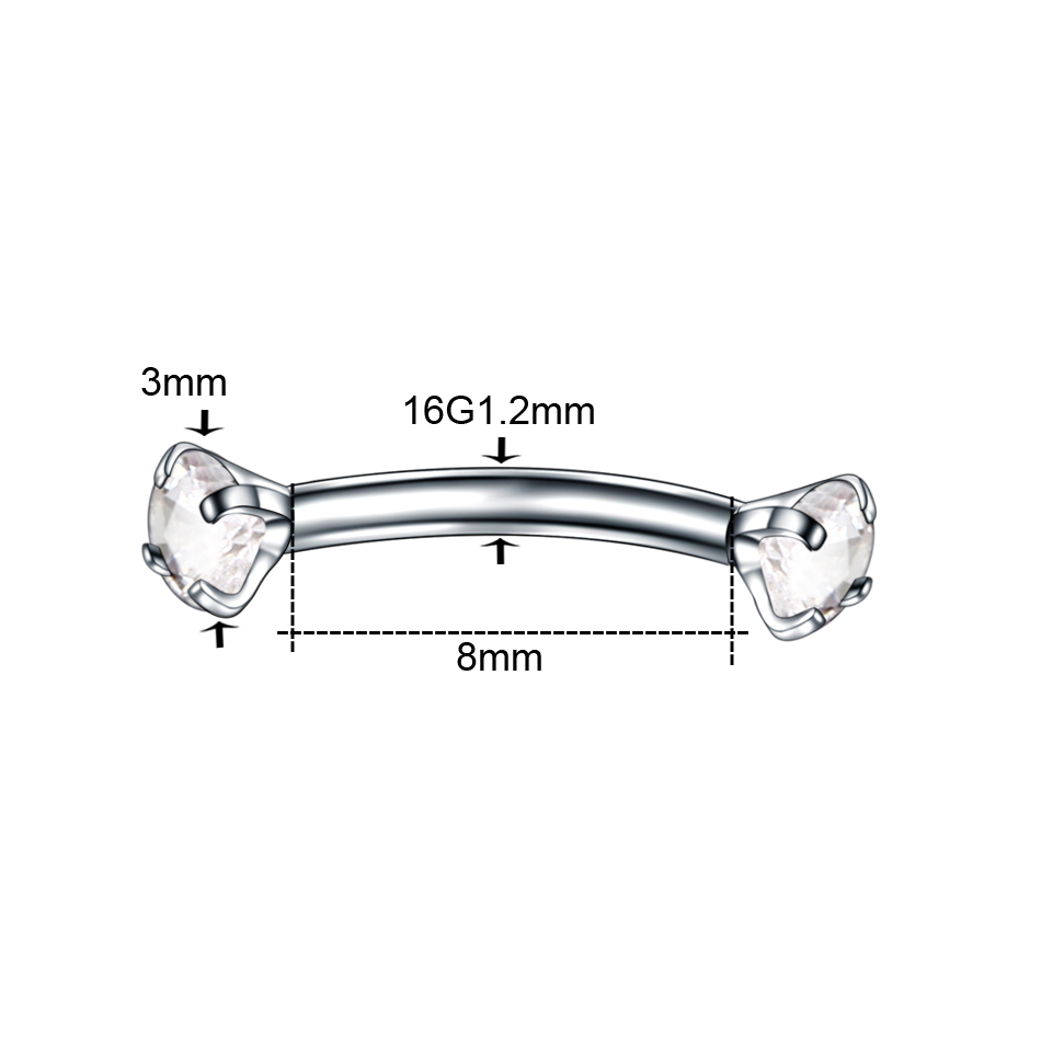 1PC Steel Curved Barbell Pierc - Eyebrow Curved Barbell ulasan dan harga