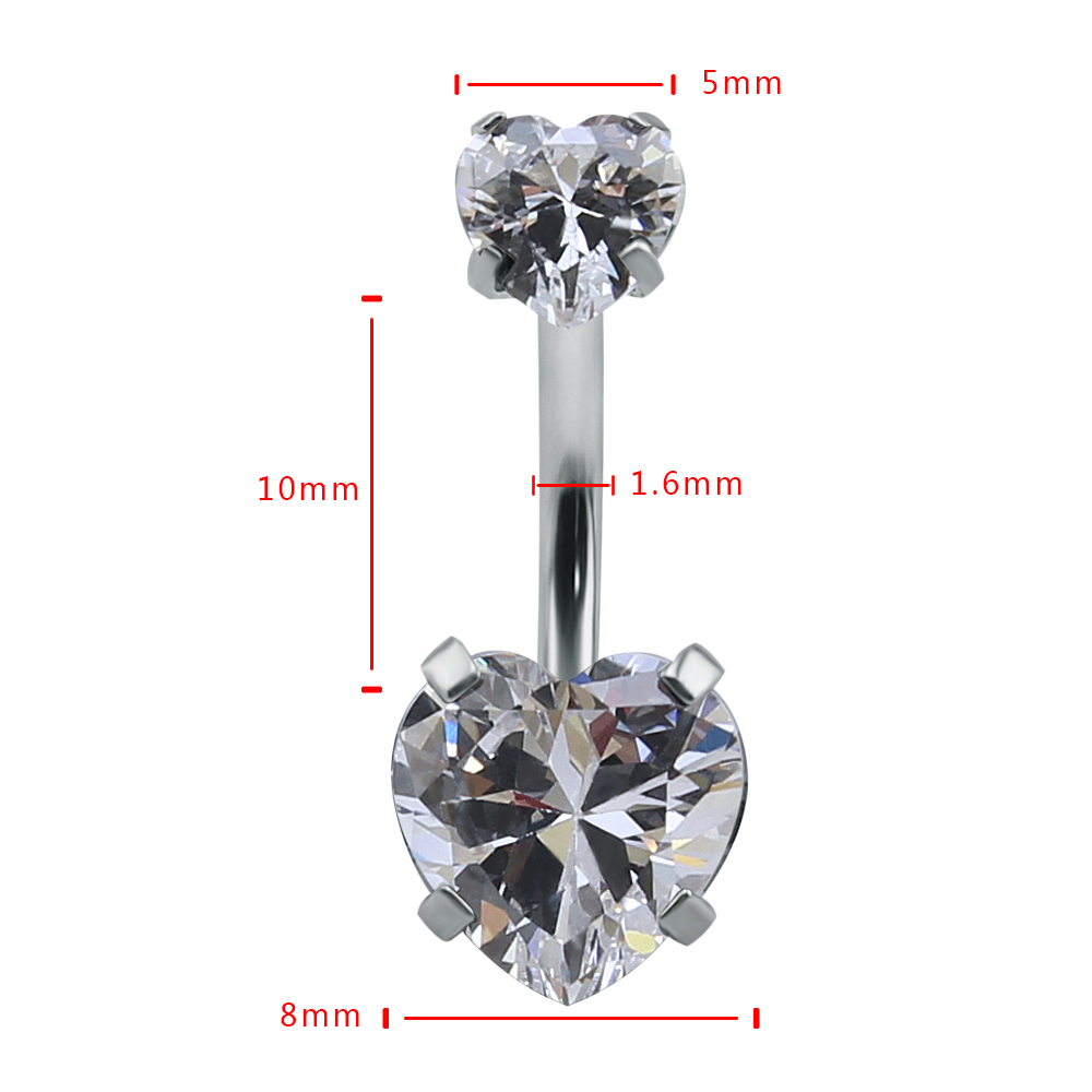 Heart Crystal Belly Button Rin - Body Jewelry Hot ulasan dan harga