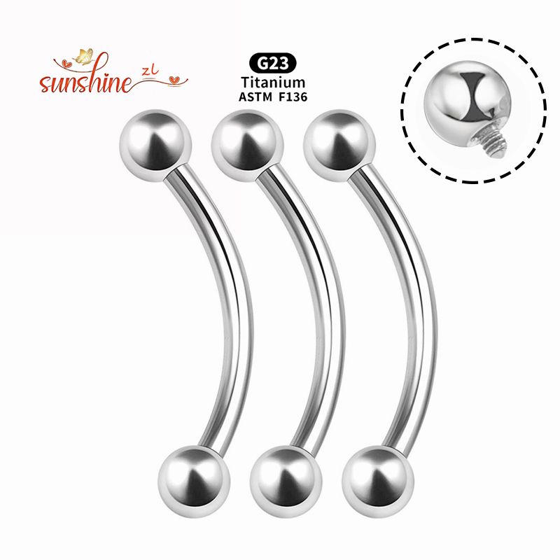 2PCS Internal Thread G23 Titan - Eyebrow Curved Barbell ulasan dan harga