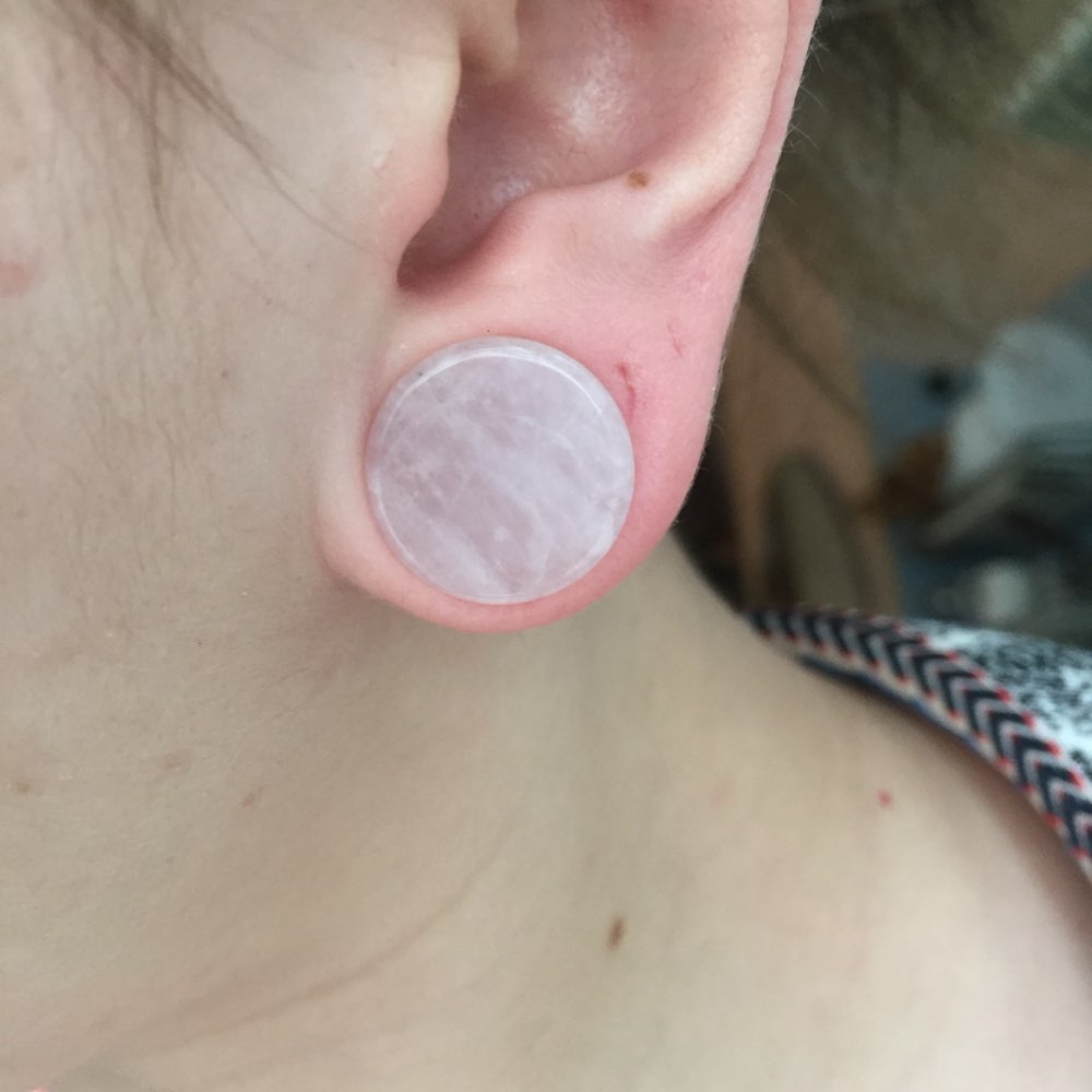 2Pc Pink Quartz Organic Stone  - Body Jewelry Plus ulasan dan harga