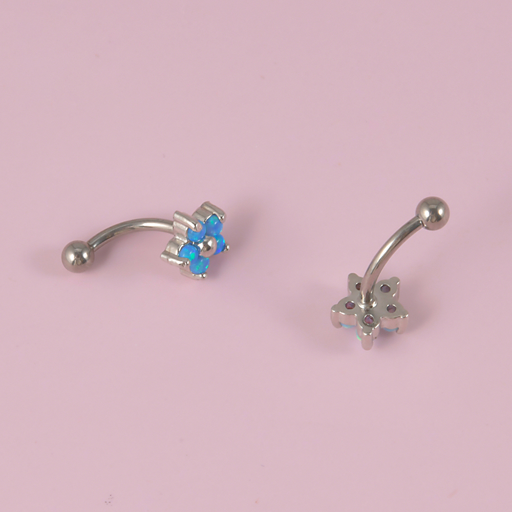1PC G23 TItanium 16G Crystal F - Eyebrow Curved Barbell ulasan dan harga