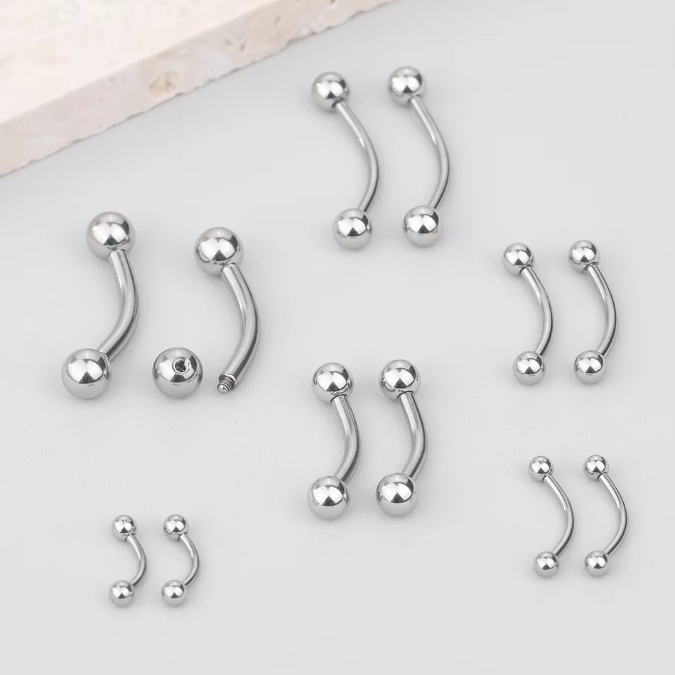 1Pc Titanium Piercing Curved B - Eyebrow Curved Barbell ulasan dan harga