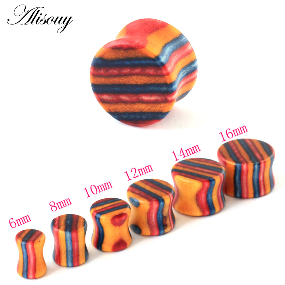 1PC Fashion Ear Plugs Wood Fle - Body Jewelry Tunnels ulasan dan harga