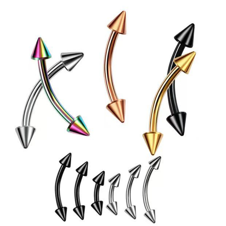 2Piece Titanium Steel Eyebrow  - Eyebrow Curved Barbell ulasan dan harga
