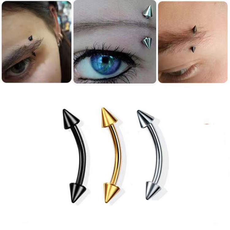 2Piece Titanium Steel Eyebrow  - Eyebrow Curved Barbell ulasan dan harga