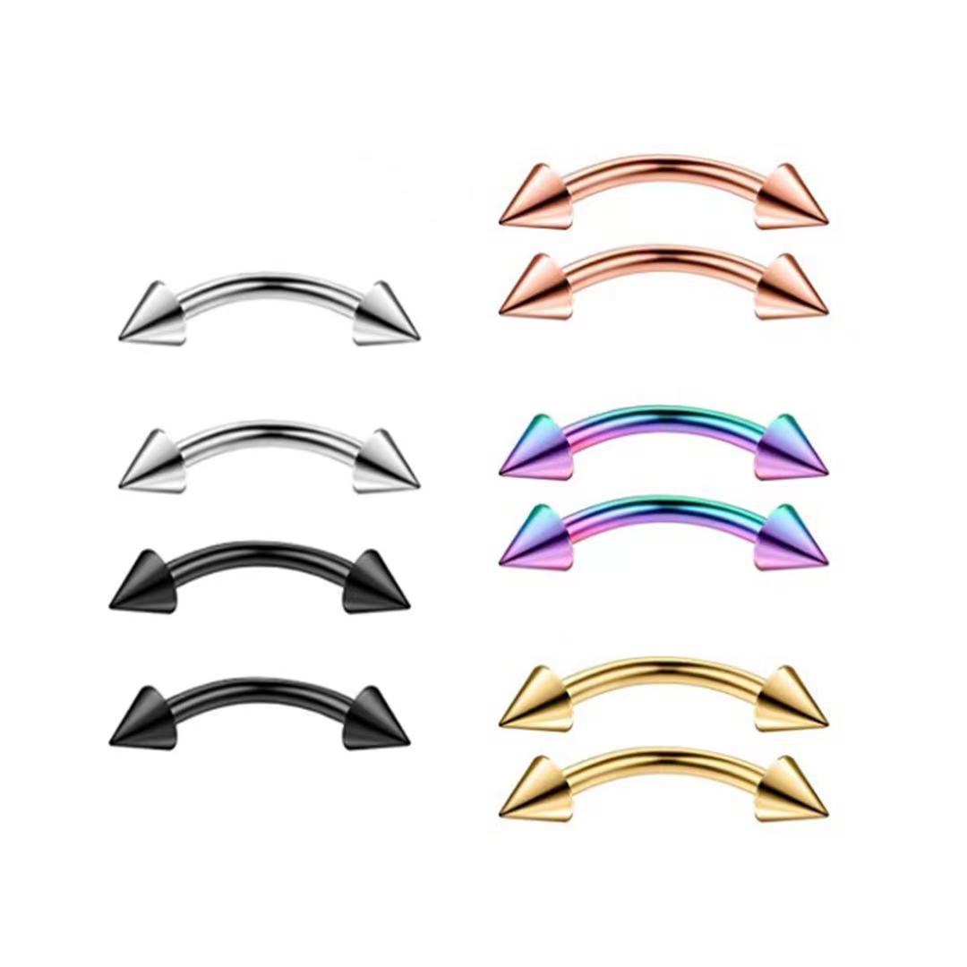 2Piece Titanium Steel Eyebrow  - Eyebrow Curved Barbell ulasan dan harga