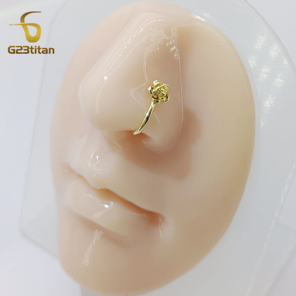 1pc Crystal Copper Rose Nose C - Body Jewelry Ear Piercing ulasan dan harga