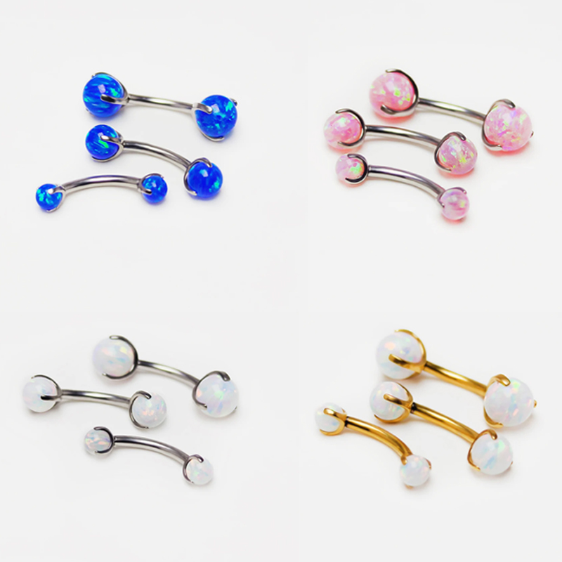 F136 Titanium Opal Eyebrow Pie - Eyebrow Curved Barbell ulasan dan harga