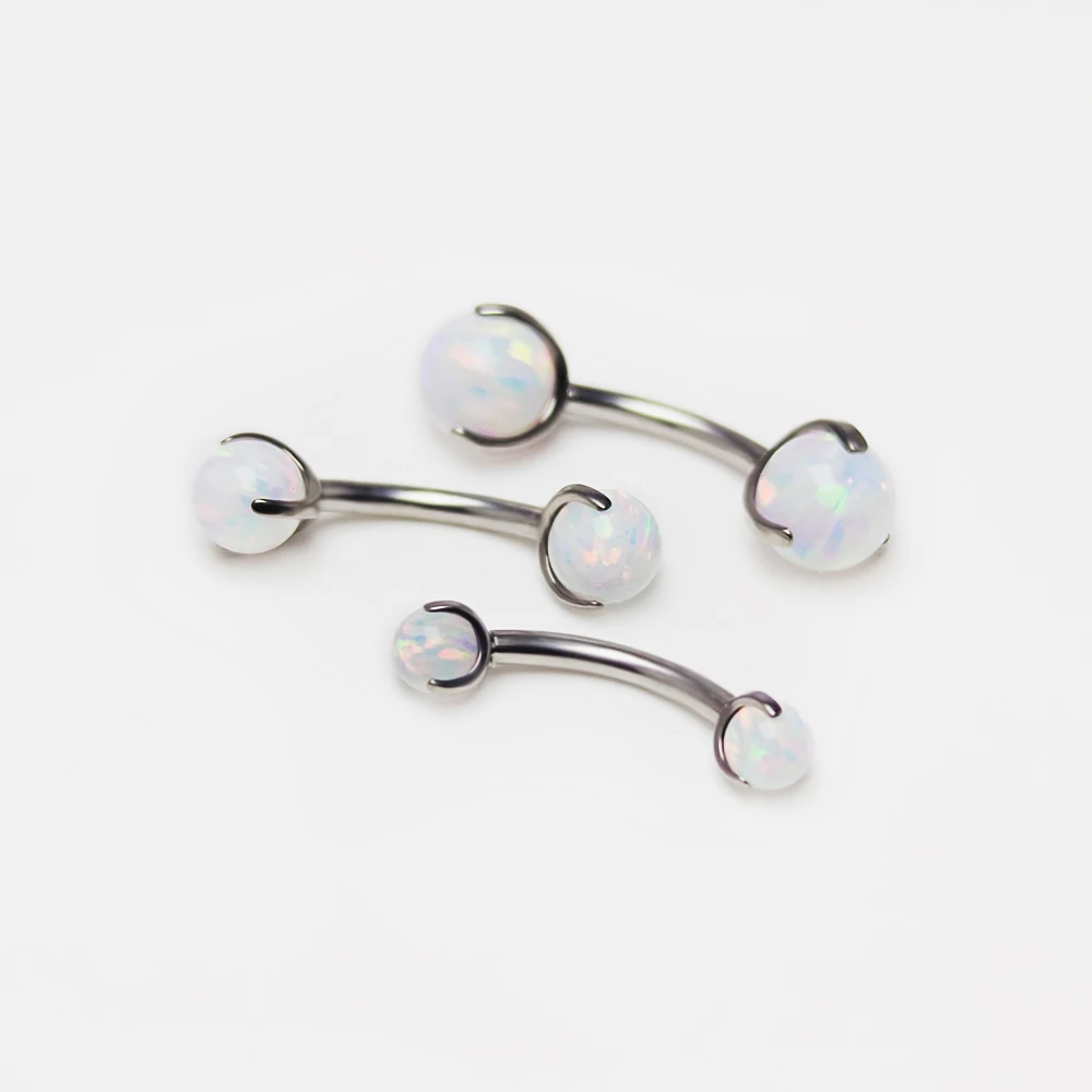 F136 Titanium Opal Eyebrow Pie - Eyebrow Curved Barbell ulasan dan harga