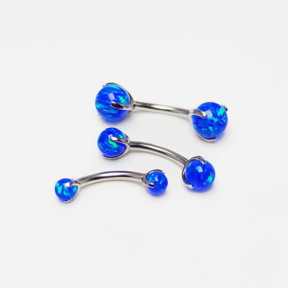 F136 Titanium Opal Eyebrow Pie - Eyebrow Curved Barbell ulasan dan harga