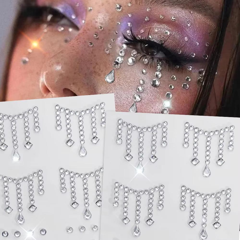 1/5 Sheets Face Jewels Sticker - Body Jewelry Stickers ulasan dan harga