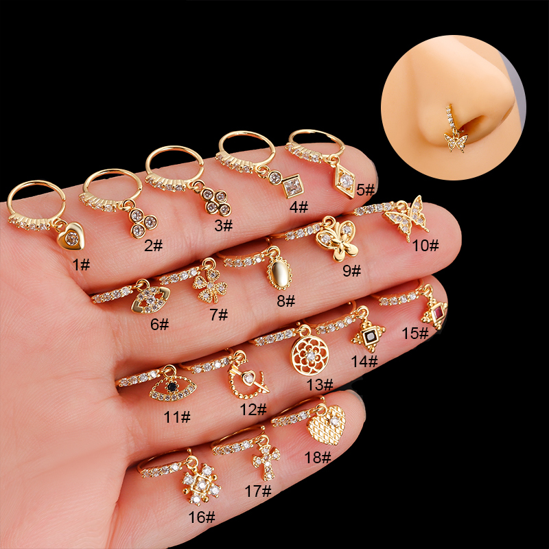 Stainless Steel Nose Ring with - Body Jewelry Indian ulasan dan harga