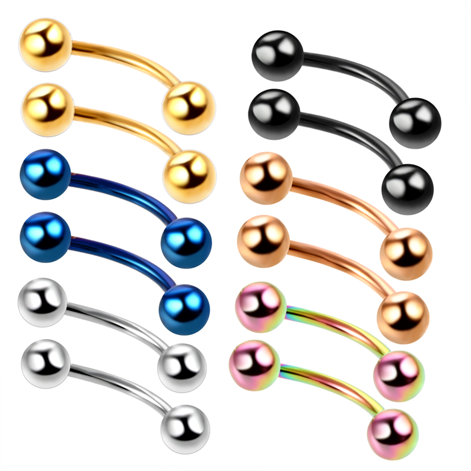 Lot of 2pcs Titanium Anodized  - Eyebrow Curved Barbell ulasan dan harga