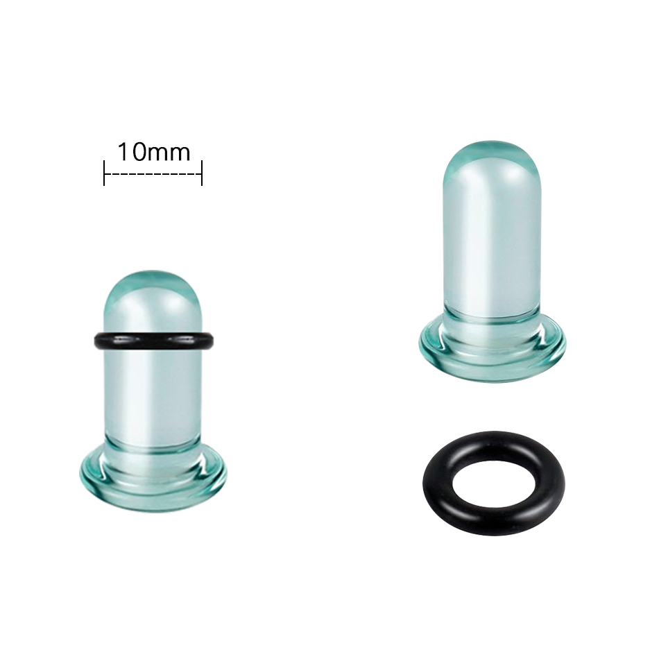 1Pair Glass Ear Tunnels and Pl - Body Jewelry Tunnels ulasan dan harga