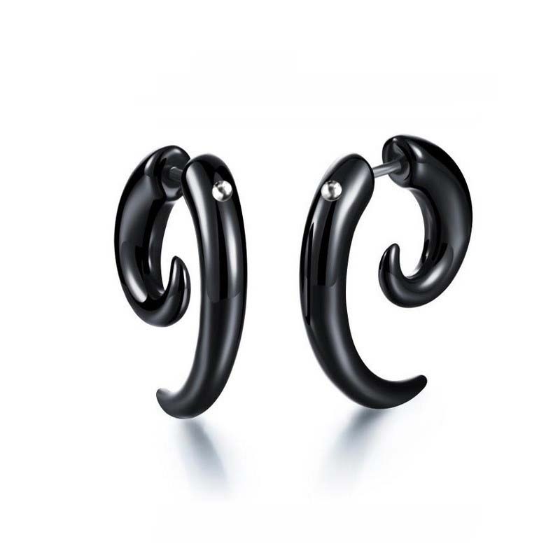 Punk Black Tribal Spiral Earri - Body Jewelry Tunnels ulasan dan harga
