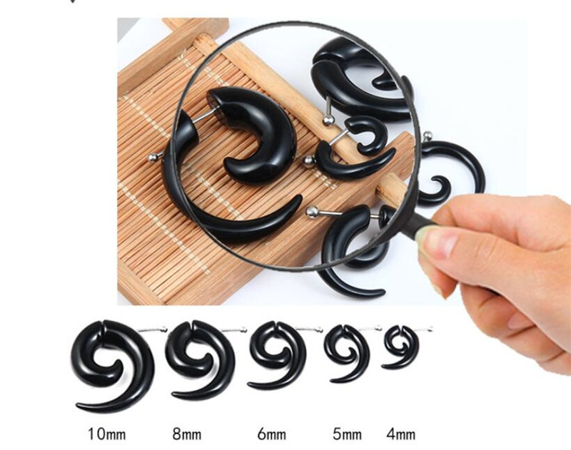 Punk Black Tribal Spiral Earri - Body Jewelry Tunnels ulasan dan harga