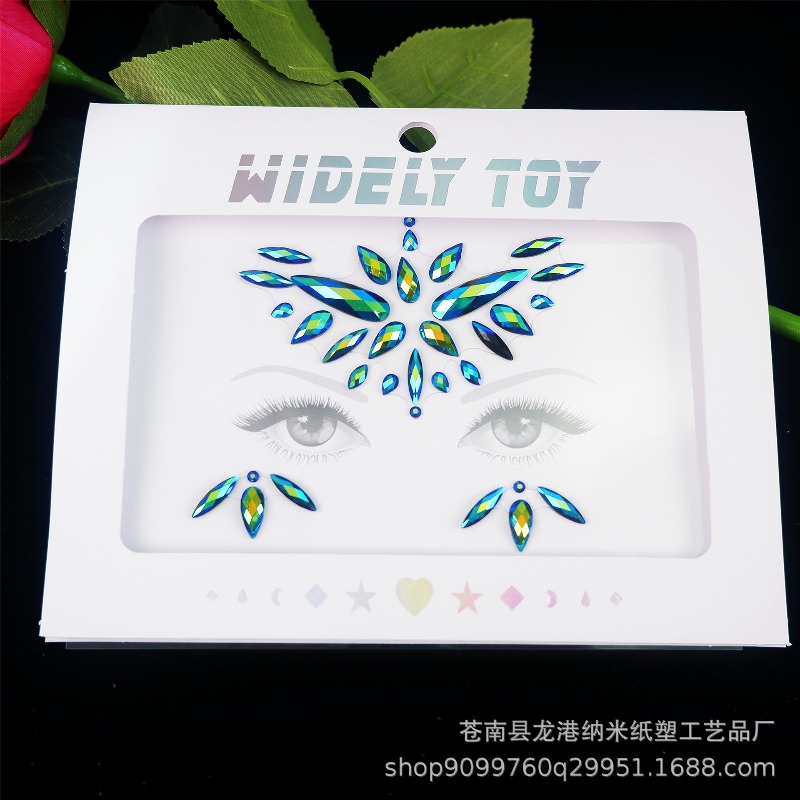 Sparkling Acrylic Rhinestone F - Body Jewelry Stickers ulasan dan harga